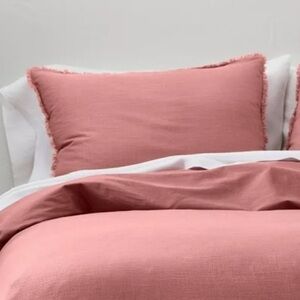 NEW Casaluna Rose Heavyweight Linen Blend Decorative Throw Pillow, Standard